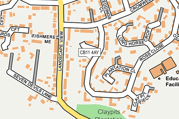 CB11 4AY map - OS OpenMap – Local (Ordnance Survey)