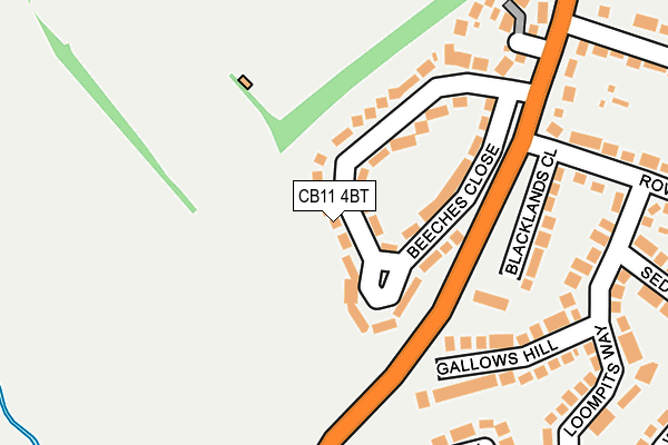 CB11 4BT map - OS OpenMap – Local (Ordnance Survey)