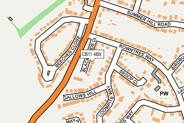 CB11 4BX map - OS OpenMap – Local (Ordnance Survey)