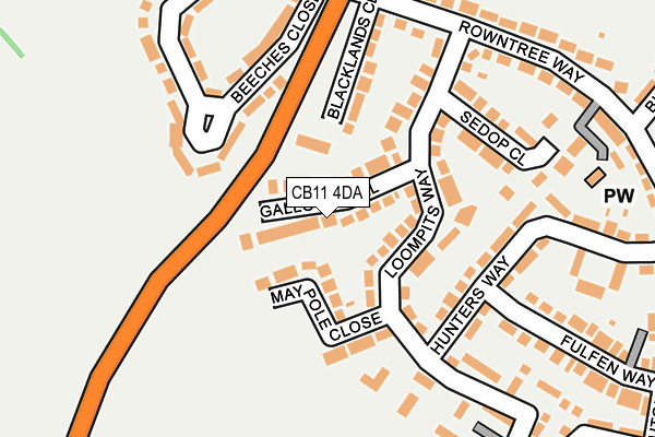 CB11 4DA map - OS OpenMap – Local (Ordnance Survey)