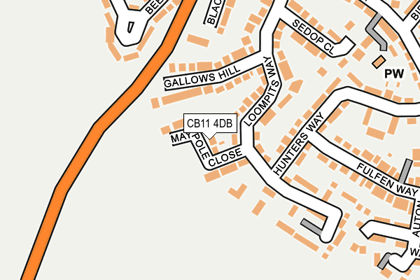 CB11 4DB map - OS OpenMap – Local (Ordnance Survey)