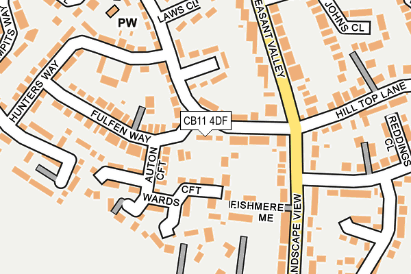 CB11 4DF map - OS OpenMap – Local (Ordnance Survey)