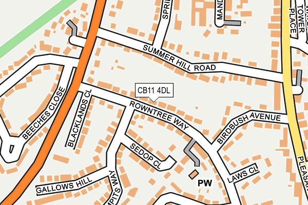 CB11 4DL map - OS OpenMap – Local (Ordnance Survey)