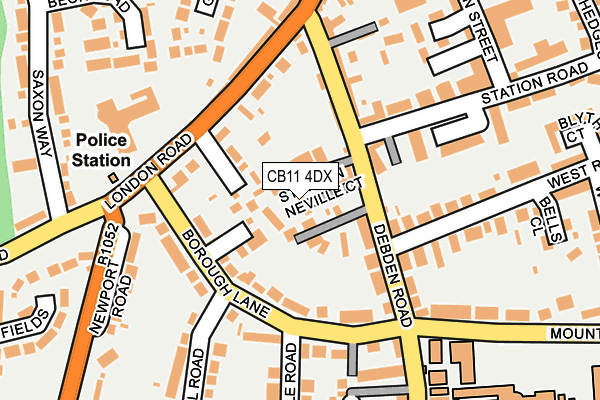 CB11 4DX map - OS OpenMap – Local (Ordnance Survey)