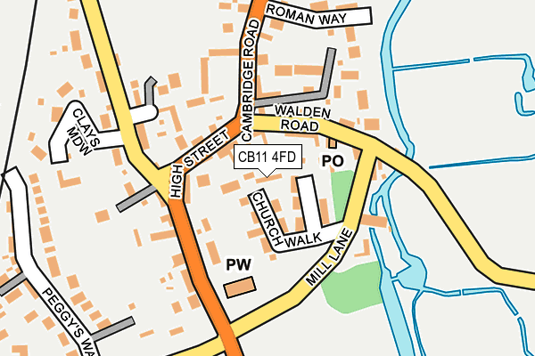 CB11 4FD map - OS OpenMap – Local (Ordnance Survey)
