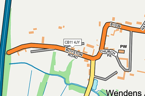 CB11 4JY map - OS OpenMap – Local (Ordnance Survey)