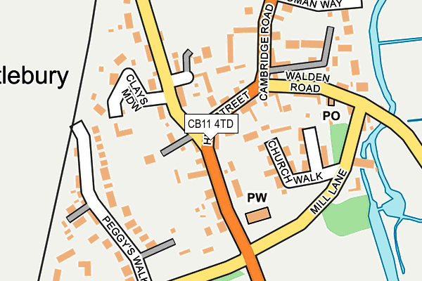 CB11 4TD map - OS OpenMap – Local (Ordnance Survey)