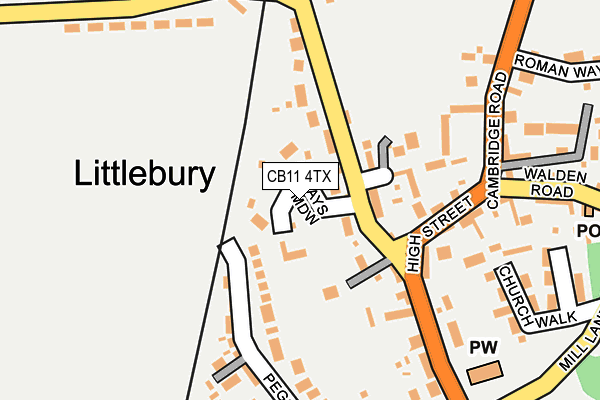 CB11 4TX map - OS OpenMap – Local (Ordnance Survey)