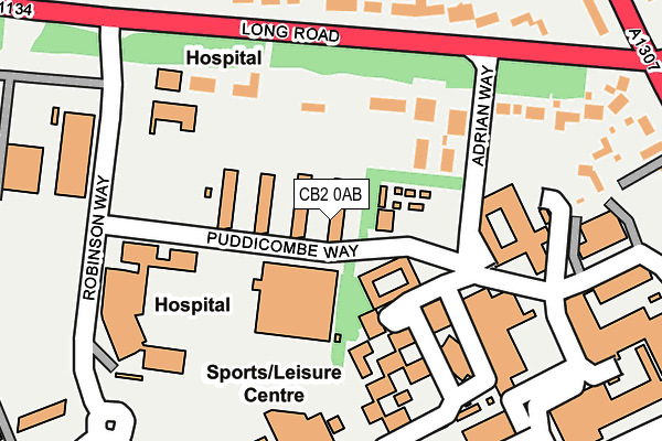 CB2 0AB map - OS OpenMap – Local (Ordnance Survey)