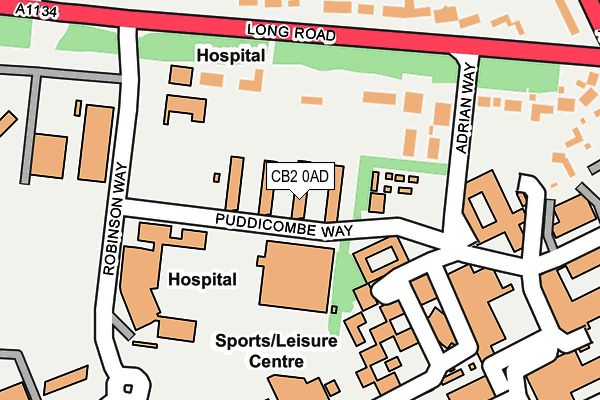 CB2 0AD map - OS OpenMap – Local (Ordnance Survey)