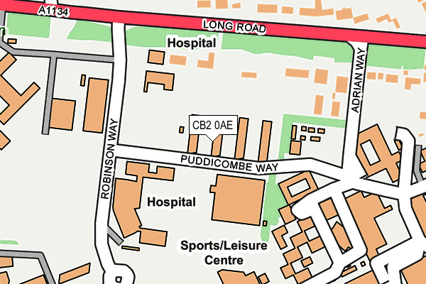 CB2 0AE map - OS OpenMap – Local (Ordnance Survey)