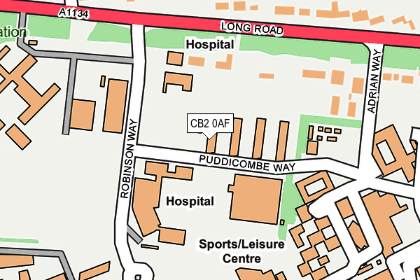 CB2 0AF map - OS OpenMap – Local (Ordnance Survey)