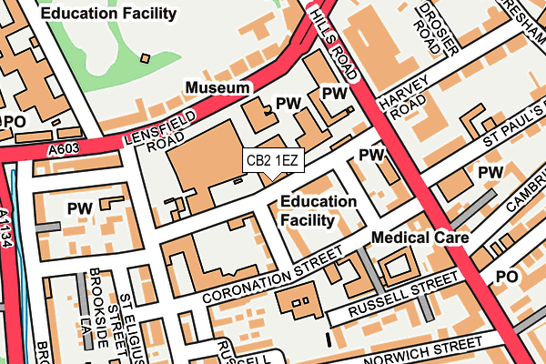 CB2 1EZ map - OS OpenMap – Local (Ordnance Survey)