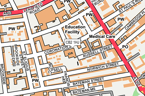 CB2 1HJ map - OS OpenMap – Local (Ordnance Survey)