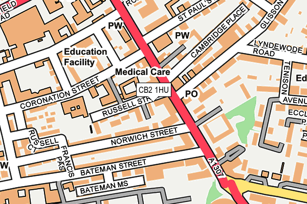 CB2 1HU map - OS OpenMap – Local (Ordnance Survey)