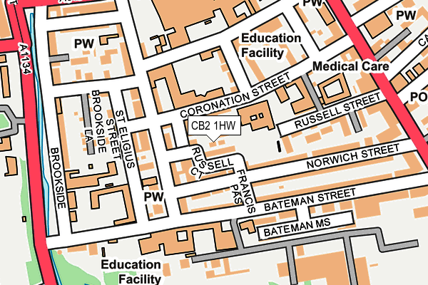 CB2 1HW map - OS OpenMap – Local (Ordnance Survey)