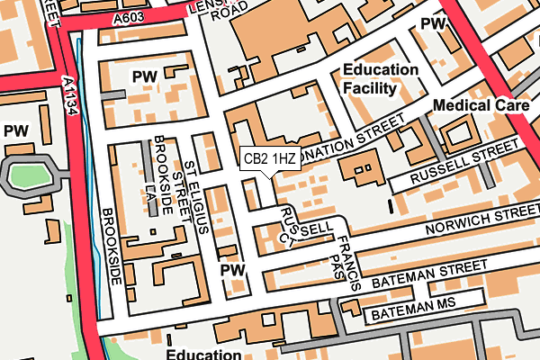 CB2 1HZ map - OS OpenMap – Local (Ordnance Survey)