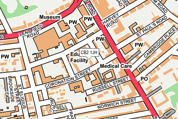 CB2 1JH map - OS OpenMap – Local (Ordnance Survey)