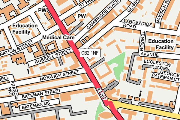 CB2 1NF map - OS OpenMap – Local (Ordnance Survey)