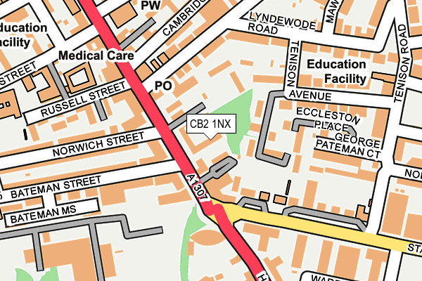 CB2 1NX map - OS OpenMap – Local (Ordnance Survey)