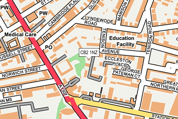 CB2 1NZ map - OS OpenMap – Local (Ordnance Survey)