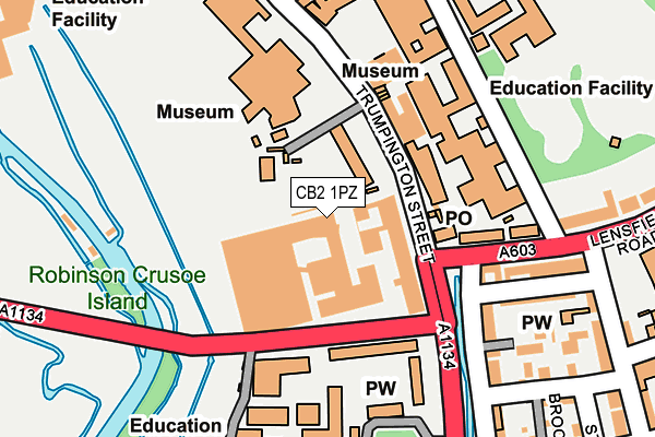 CB2 1PZ map - OS OpenMap – Local (Ordnance Survey)