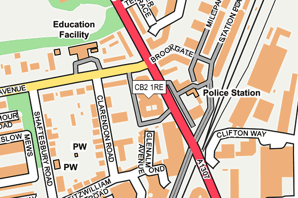 CB2 1RE map - OS OpenMap – Local (Ordnance Survey)