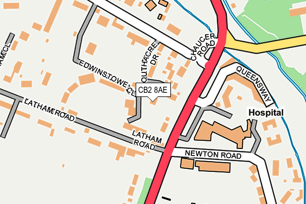 CB2 8AE map - OS OpenMap – Local (Ordnance Survey)