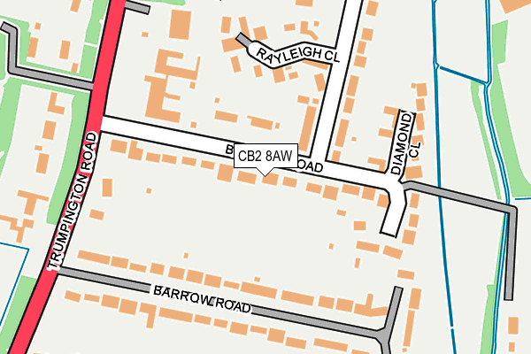 CB2 8AW map - OS OpenMap – Local (Ordnance Survey)