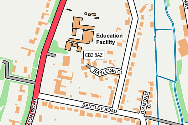 CB2 8AZ map - OS OpenMap – Local (Ordnance Survey)