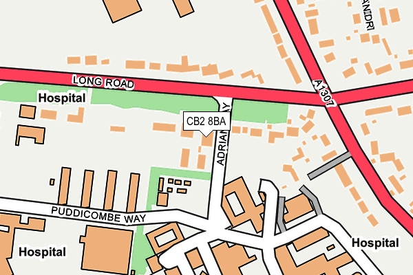 CB2 8BA map - OS OpenMap – Local (Ordnance Survey)