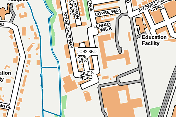 CB2 8BD map - OS OpenMap – Local (Ordnance Survey)