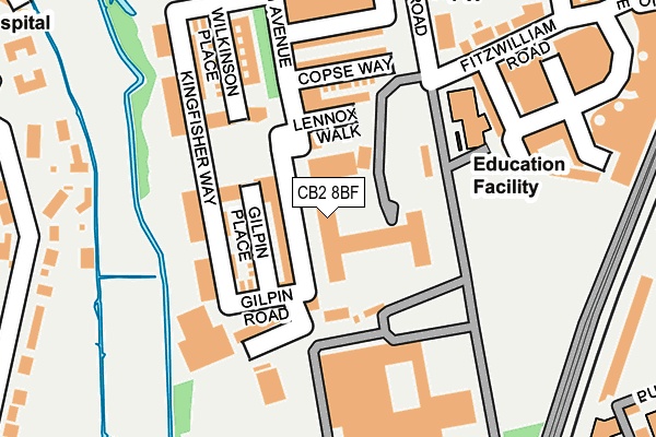 CB2 8BF map - OS OpenMap – Local (Ordnance Survey)