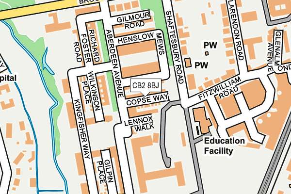 CB2 8BJ map - OS OpenMap – Local (Ordnance Survey)