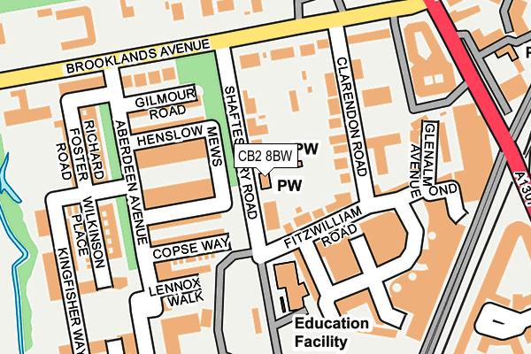 CB2 8BW map - OS OpenMap – Local (Ordnance Survey)