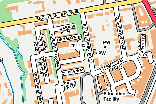 CB2 8BX map - OS OpenMap – Local (Ordnance Survey)