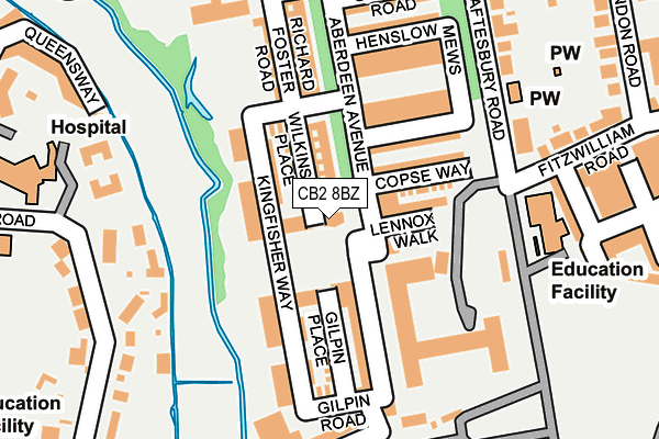CB2 8BZ map - OS OpenMap – Local (Ordnance Survey)