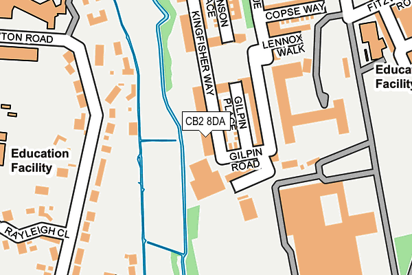 CB2 8DA map - OS OpenMap – Local (Ordnance Survey)
