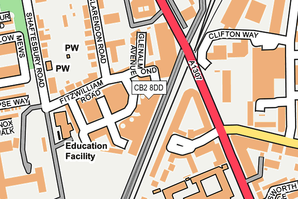 CB2 8DD map - OS OpenMap – Local (Ordnance Survey)