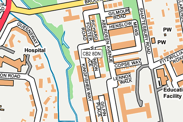 CB2 8DN map - OS OpenMap – Local (Ordnance Survey)