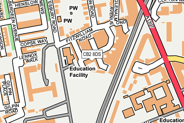 CB2 8DS map - OS OpenMap – Local (Ordnance Survey)