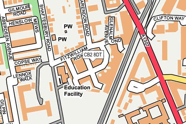 CB2 8DT map - OS OpenMap – Local (Ordnance Survey)