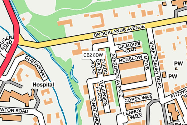 CB2 8DW map - OS OpenMap – Local (Ordnance Survey)