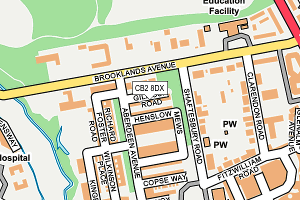 CB2 8DX map - OS OpenMap – Local (Ordnance Survey)