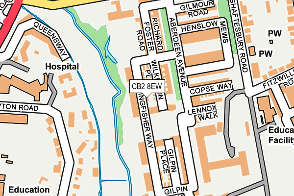 CB2 8EW map - OS OpenMap – Local (Ordnance Survey)