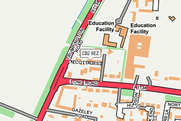 CB2 8EZ map - OS OpenMap – Local (Ordnance Survey)