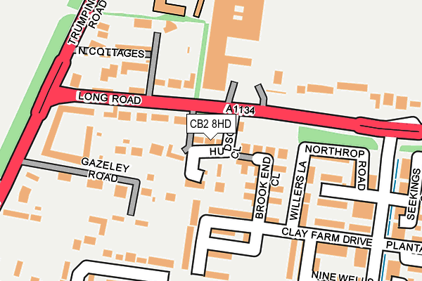 CB2 8HD map - OS OpenMap – Local (Ordnance Survey)