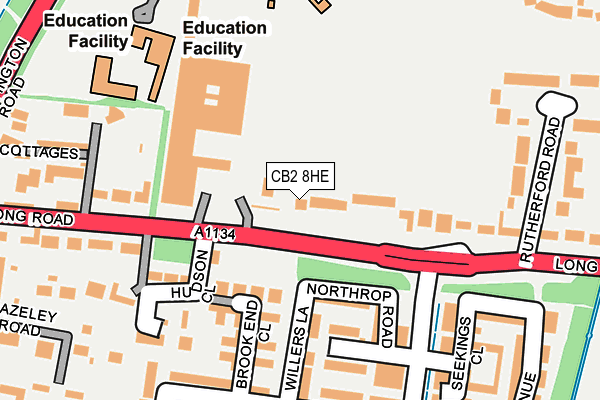 CB2 8HE map - OS OpenMap – Local (Ordnance Survey)