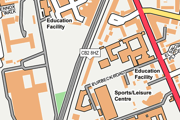 CB2 8HZ map - OS OpenMap – Local (Ordnance Survey)