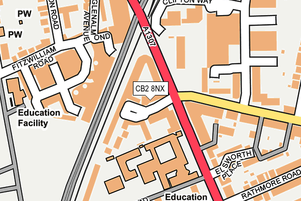 CB2 8NX map - OS OpenMap – Local (Ordnance Survey)